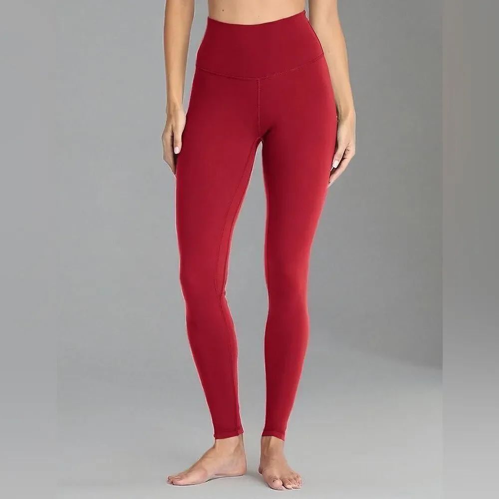 Colorfulkoala Women's Buttery Soft High Rise Leggings Cherry Red Size XS